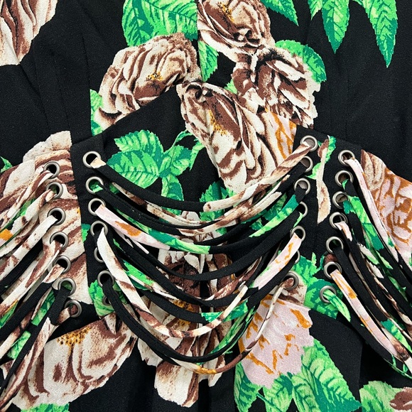 NWOT AFRM Nami Floral Corset Tie Mini Dress - Picture 7 of 11